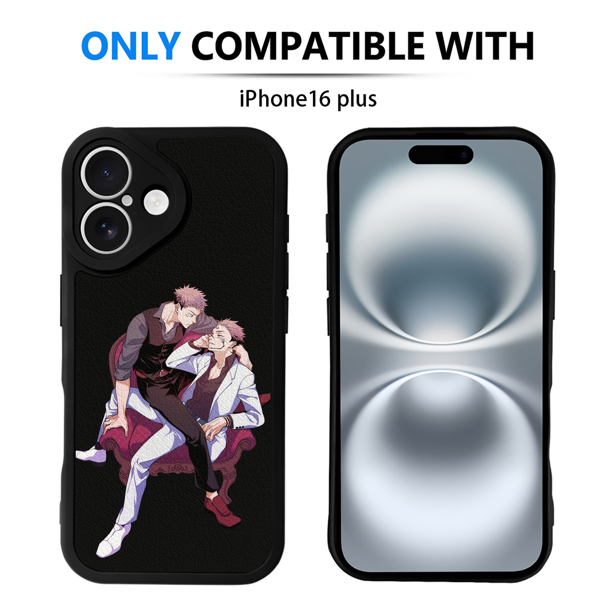 （画像用） 呪術廻戦 Jujutsu Kaisen 【iPhone 16シリーズ対応】シリコンスマホケース（レザー調） 材質：シリコン